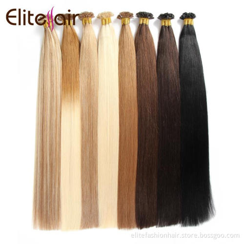 Double drawn Cuticle Remy Hair extension for woman Silky straight Pre Bonded Hair Extensions Flat bond extension Flat tip hair